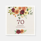 Elegante Herfst | Herfstbloem 70e verjaardag Servet (Voorkant)