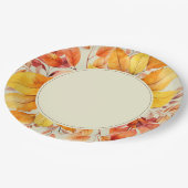 Elegante Herfst Huwelijk met Landelijke Bladeren Papieren Bordje (Gekanteld)