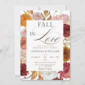 Elegante Herfst in de liefde Bloemen Engagement Pa Kaart (Voorkant)