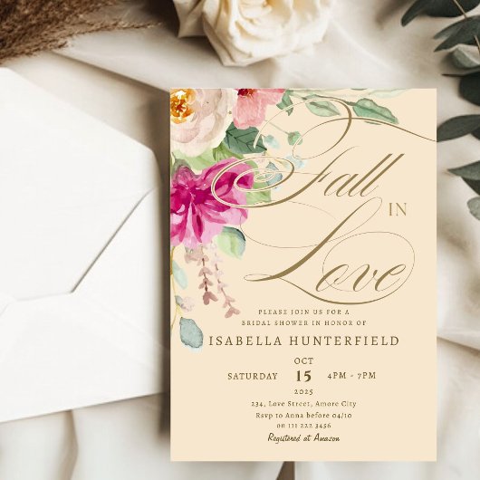 Elegante Herfst in de liefde Bloemen Vrijgezellenf Kaart