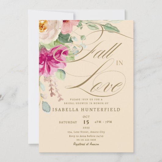 Elegante Herfst in de liefde Bloemen Vrijgezellenf Kaart (Voorkant)