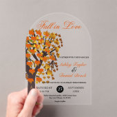 Elegante Herfst in Liefde Gesneden Boom Romantisch Acryl Uitnodigingen (Insitu (Draagbaar))