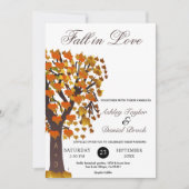 Elegante Herfst in Liefde Gesneden Boom Romantisch Kaart (Voorkant)