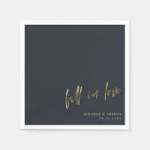 Elegante Herfst in liefde | Gouden Script bruiloft Servet (Voorkant)