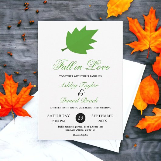 Elegante Herfst in liefde herfst bladeren herfst b Kaart