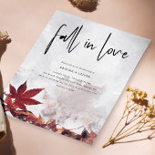 Elegante 'Herfst in liefde' Maple Leaves Bruiloft Kaart