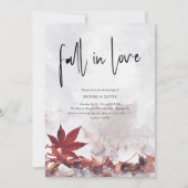 Elegante 'Herfst in liefde' Maple Leaves Bruiloft Kaart (Voorkant)