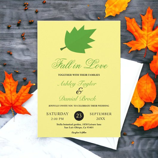 Elegante Herfst in liefde rustieke bladeren herfst Kaart