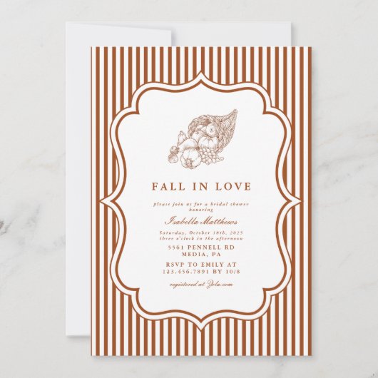 Elegante Herfst in liefde Vrijgezellenfeest Kaart (Voorkant)