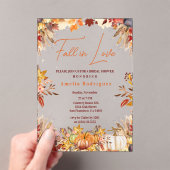 Elegante Herfst in Liefde Vrijgezellenfeest Pompoe Acryl Uitnodigingen (Insitu (Draagbaar))