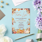 Elegante Herfst in Liefde Vrijgezellenfeest Pompoe Acryl Uitnodigingen (Insitu (Huwelijk))