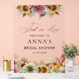 Elegante Herfst in liefde Vrijgezellenfeest welkom Acryl Bord