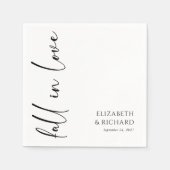 Elegante Herfst in Love Script Trouwservetten Servet (Voorkant)