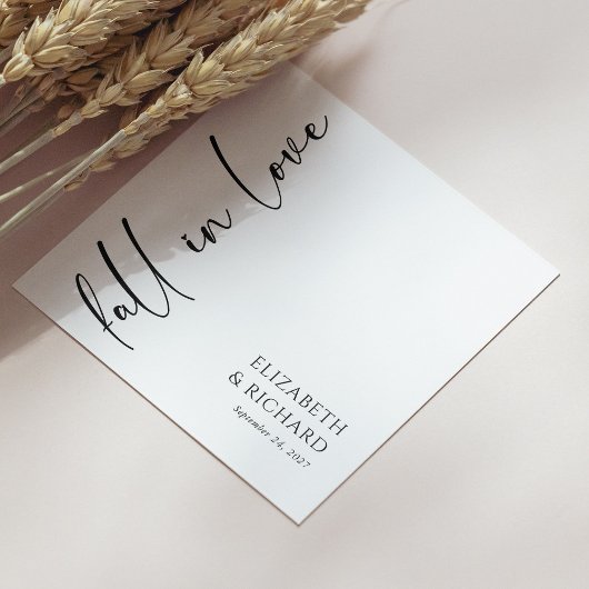 Elegante Herfst in Love Script Trouwservetten Servet