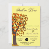 Elegante Herfst in Love Tree Yellow Autumn Wedding Kaart (Voorkant)
