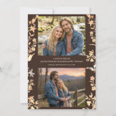 Elegante Herfst Koper Wilde Bloemen Script 2 Foto Save The Date (Achterkant)