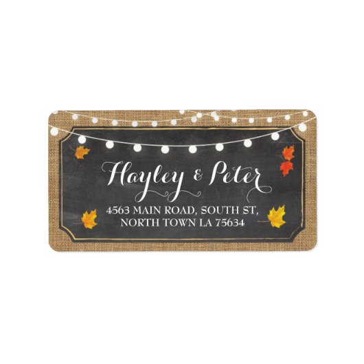 Elegante herfst laat Adresetiketten Stickers licht (Voorkant)