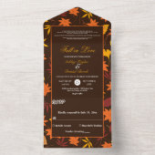 Elegante herfst laat land herfst bloemenbruiloft all in one uitnodiging (Binnen)