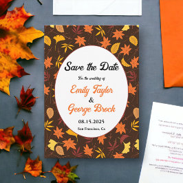 Elegante herfst laat land herfst bloemenbruiloft save the date