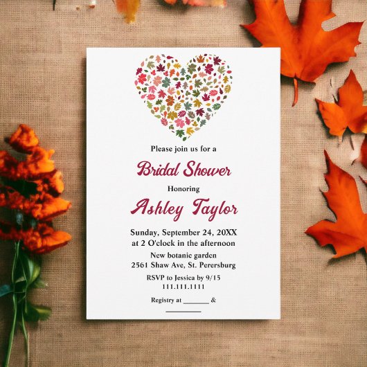 Elegante herfst laat romantisch hart Vrijgezellenf Kaart