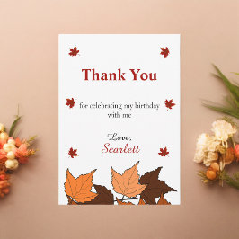 Elegante herfst laat wild één herfst 1e verjaardag bedankkaart