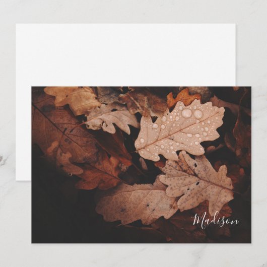 Elegante Herfst Leaf foto Notitiekaartje (Voorkant / Achterkant)