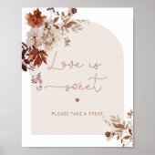 Elegante herfst Liefde is zoet neem een traktatie  Poster (Voorkant)