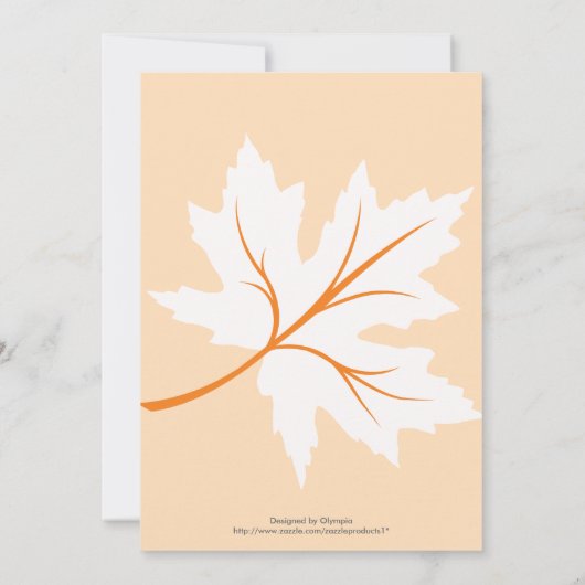 Elegante Herfst Maple Leaf Custom Wedding Invitati Kaart (Achterkant)