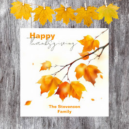 Elegante Herfst Maple verlaat Thanksgiving Poster