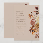Elegante herfst moderne bruidsbrunch kaart (Voorkant / Achterkant)