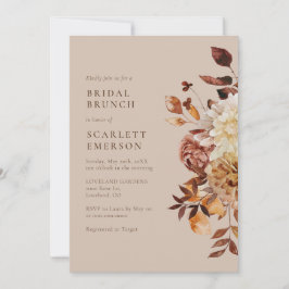 Elegante herfst moderne bruidsbrunch kaart