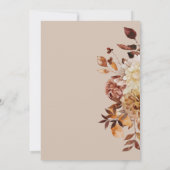 Elegante Herfst Moderne Bruidsdouche Kaart (Achterkant)