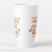 Elegante Herfst Najaars Friendsgiving Thanksgiving Latte Mok (Voorkant)