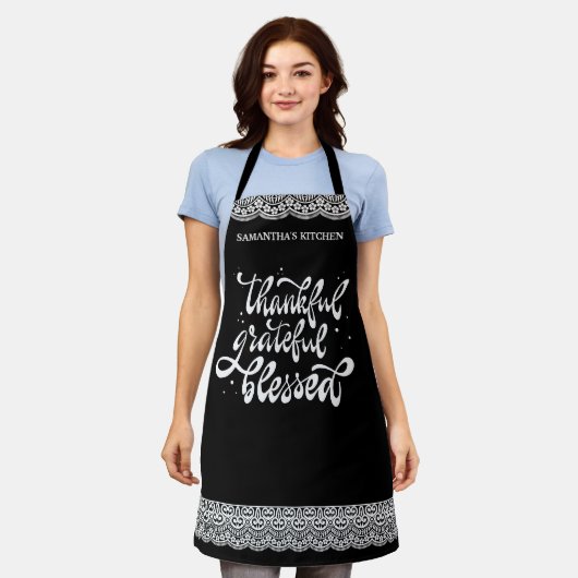 Elegante Herfst Najaars Friendsgiving Thanksgiving Schort (Gedragen)