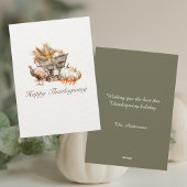 Elegante herfst oogst aquarel Prettig Thanksgiving Feestdagenkaart