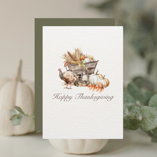 Elegante herfst oogst aquarel Prettig Thanksgiving Feestdagenkaart