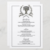 elegante herfst OOGST BRUILOFT herfst vintage Menu (Voorkant / Achterkant)