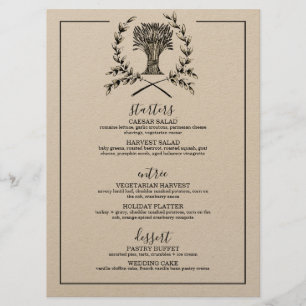 elegante herfst OOGST BRUILOFT herfst vintage Menu
