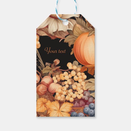 Elegante herfst oogst gepersonaliseerde stijlvol cadeaulabel (Voorkant)