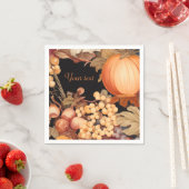 Elegante herfst oogst gepersonaliseerde stijlvol servet (Insitu)