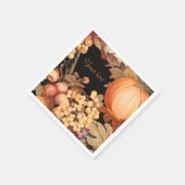 Elegante herfst oogst gepersonaliseerde stijlvol servet (Hoek)