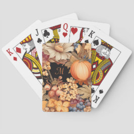 Elegante herfst oogst monogram stijlvol pokerkaarten