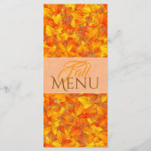 Elegante Herfst Oranje Bladeren Plat Menu (Achterkant)