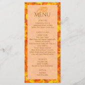 Elegante Herfst Oranje Bladeren Plat Menu (Voorkant)