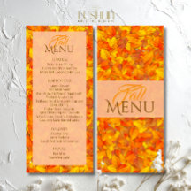 Elegante Herfst Oranje Bladeren Plat Menu