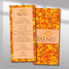 Elegante Herfst Oranje Bladeren Plat Menu