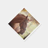 Elegante Herfst Paard Thema Papier Servet (Hoek)