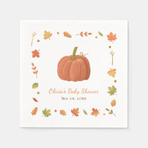 Elegante herfst pompoen baby shower servetten