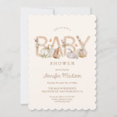 Elegante Herfst pompoen Baby shower uitnodiging (Voorkant)