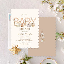 Elegante Herfst pompoen Baby shower uitnodiging